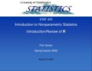 Introduction to Nonparametric Statistics Introduction/Review of R