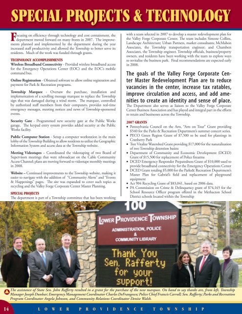 Township Annual Report - 2007 - Lower Providence Township