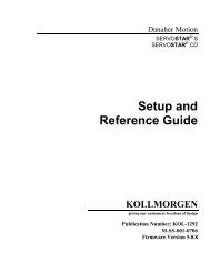 Setup and Reference Guide - Kollmorgen