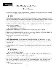 2011 Officiating Open Book Test Correct Answers - Tennis Canada