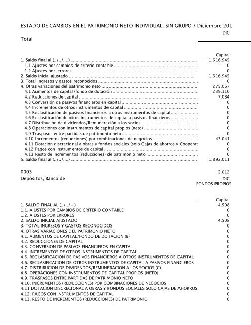 ESTADO DE CAMBIOS EN EL PATRIMONIO NETO INDIVIDUAL ...