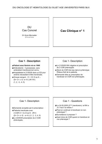 Cas Clinique nÂ° 1 - longue vie et autonomie (HEGP)