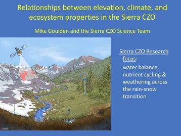 Relationships between elevation, climate, and ecosystem ... - CUAHSI