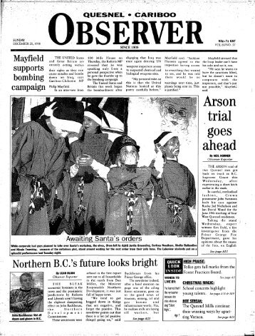 Arson trial goes ahead - the Quesnel & District Museum and Archives