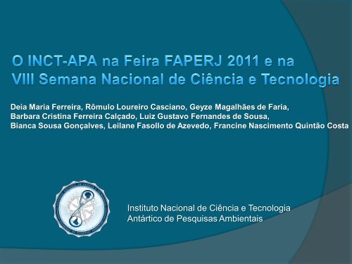 Instituto Nacional de CiÃªncia e Tecnologia AntÃ¡rtico de Pesquisas ...