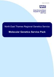 Molecular Genetics Service Pack - Great Ormond Street Hospital ...