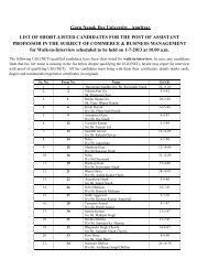 Guru Nanak Dev University , Amritsar LIST OF SHORT-LISTED ...