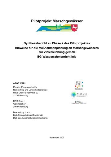 Pilotprojekt Marschgewässer Synthesebericht zu Phase 2 des ...