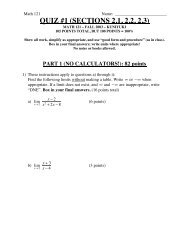 QUIZ #1 (SECTIONS 2.1, 2.2, 2.3) - Math Notes and Math Tests