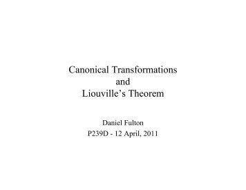 Canonical Transformations and Liouville's Theorem