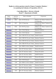 Replies in written questions raised by Finance Committee Members