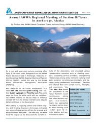 Annual AWWA Regional Meeting of Section Officers in Anchorage ...