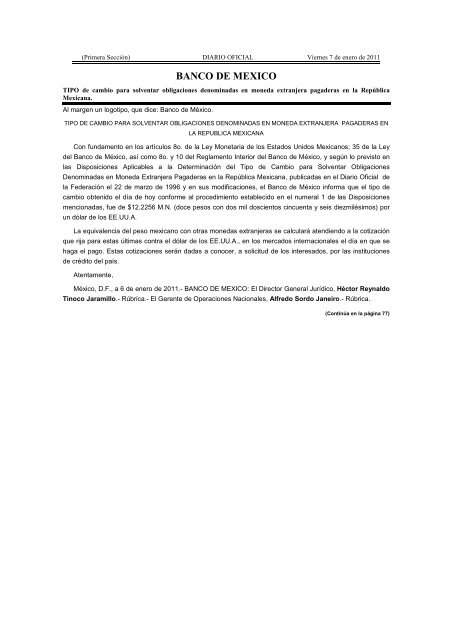 BANCO DE MEXICO - Instituto Mexicano de Contadores Públicos
