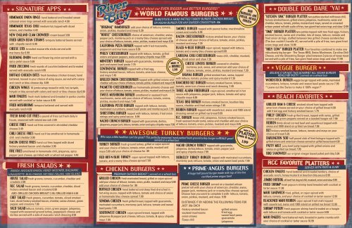 City 2024 cafe menu