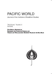 PACIFIC WORLD - The Institute of Buddhist Studies