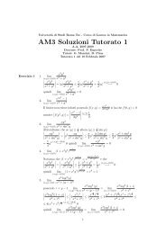 AM3 Soluzioni Tutorato 1 - Dipartimento di Matematica