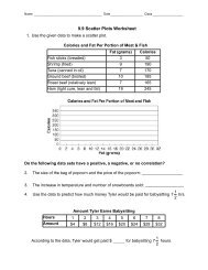 9.9 Scatter Plot Worksheet