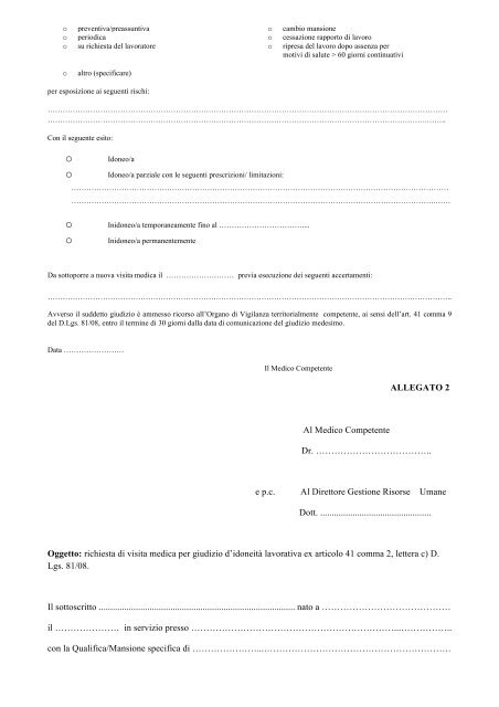 Documento di Consenso Medici Competenti