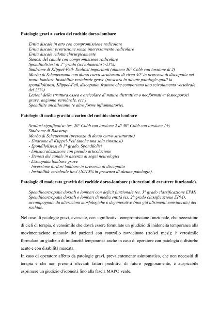 Documento di Consenso Medici Competenti