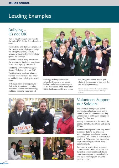 KWS Magazine 2012 Issue Three - Kinross Wolaroi School