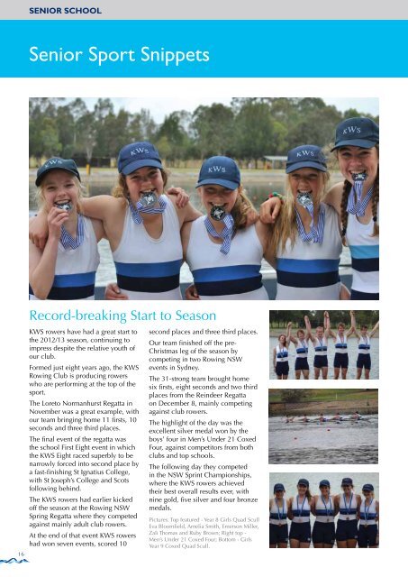 KWS Magazine 2012 Issue Three - Kinross Wolaroi School