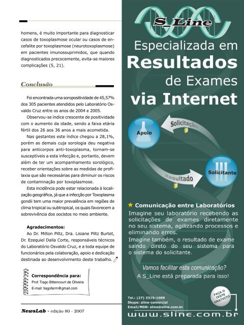 PrevalÃƒÂªncia de Toxoplasmose em pacientes atendidos ... - NewsLab