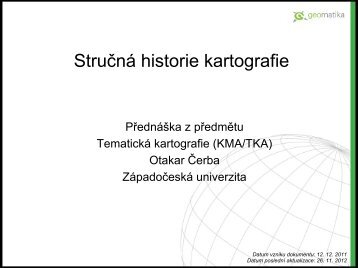 StruÄnÃ¡ historie kartografie