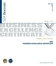 BEC BUSINESS EXCELLENCE CERTIFICATE - SDA Bocconi