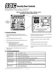 Installation - SDC Security Door Controls