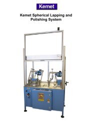 Kemet Spherical Lapping and Polishing System - Kemet International