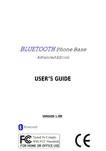 4. using bluetooth phone base - Rainbow Technologies