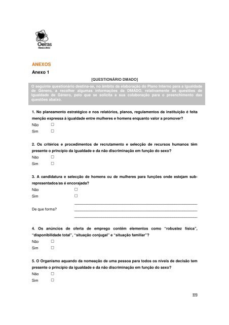 Plano Municipal para a Igualdade de Género - Câmara Municipal ...