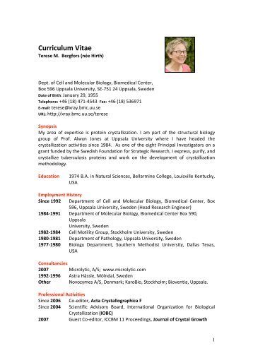 Curriculum Vitae - Structural Biology Labs