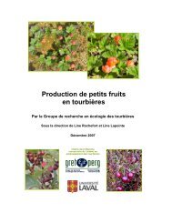 Production de petits fruits en tourbiÃ¨res - Peatland Ecology ...
