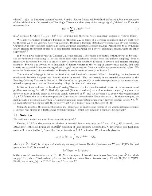 Non-uniform sampling and spiral MRI reconstruction - Math ...