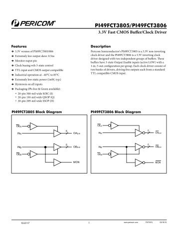 PI49FCT3805/PI49FCT3806 3.3V Fast CMOS Buffer ... - Pericom
