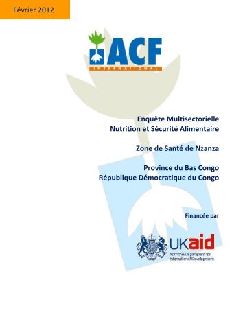 Enquête Multisectorielle Nutrition et Sécurité Alimentaire Zone de ...