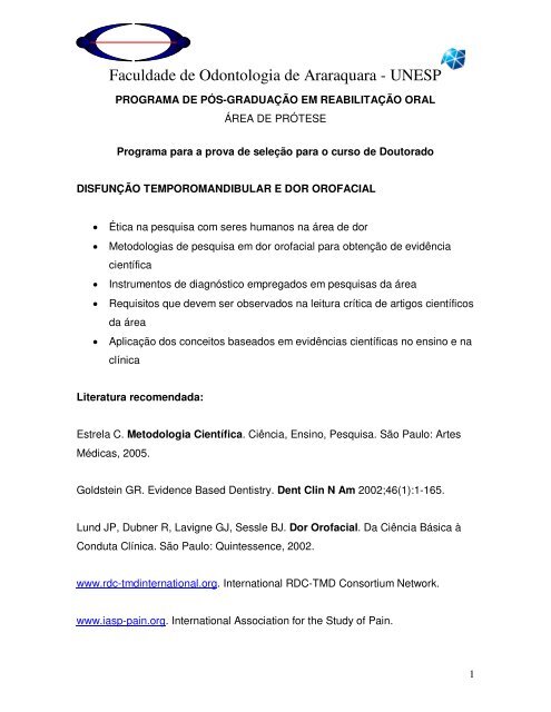 Faculdade de Odontologia de Araraquara - UNESP