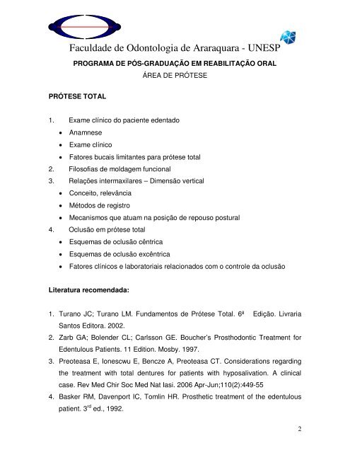 Faculdade de Odontologia de Araraquara - UNESP