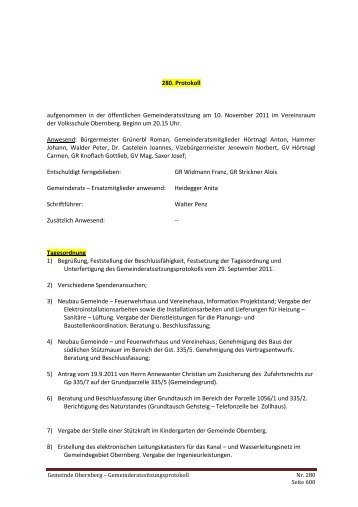 Sitzungsprotokoll 10.11.2011 (554 KB) - .PDF - Obernberg - Land Tirol