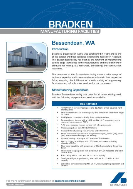Bassendean Manufacturing Facility Brochure.indd - Bradken