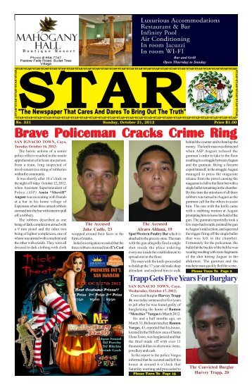 Star Newspaper 21 October 2012 - Belize Yellow