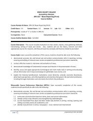 Course Outline - Student Learning Outcomes (SLO) - Essex County ...