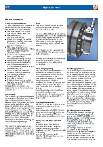 Hydraulic nuts - SKF.com