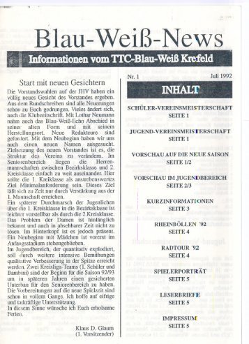 Blau-WeiB-News - TTC Blau-Weiß Krefeld 1933 eV