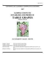 TABLE GRAPES - Cost & Return Studies