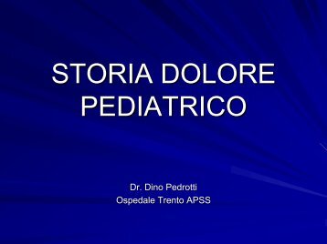 STORIA DOLORE PEDIATRICO