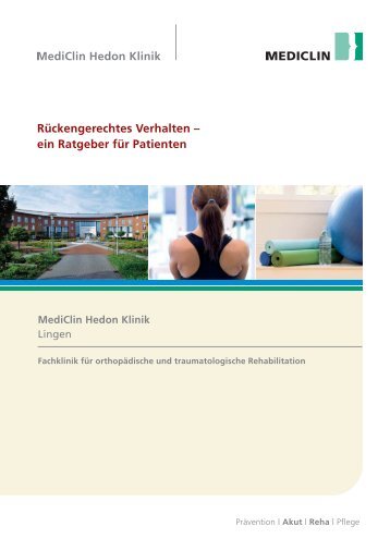 Rückengerechtes Verhalten - MediClin Hedon-Klinik Lingen