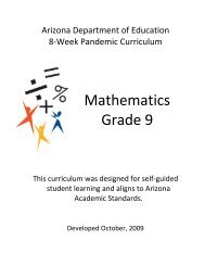 Mathematics Grade 9 - Arizona Department of Education