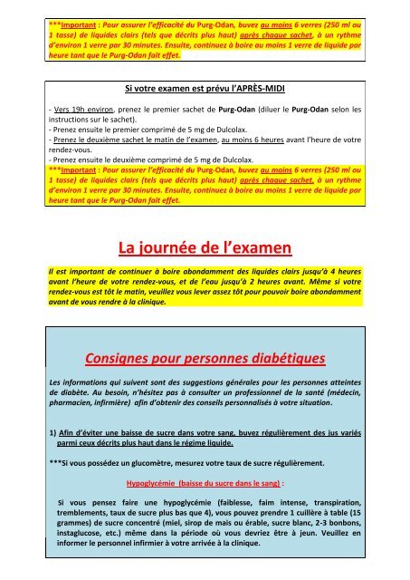 régime liquide clair diabétique